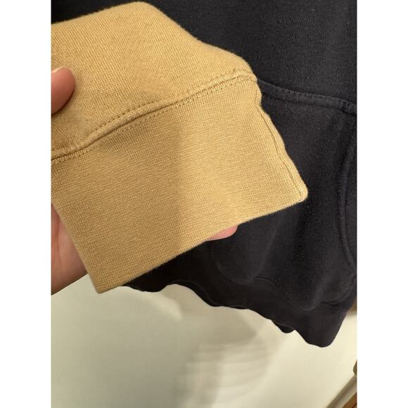 Matix Color Block Hoodie Sweatshirt Black Tan Gray Size M Unisex Autumn - Picture 7 of 11